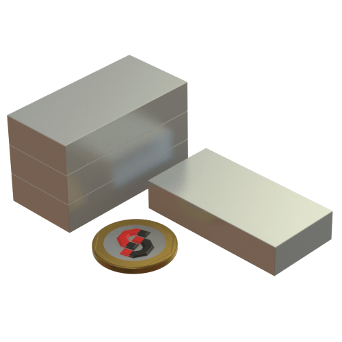 N52 Neodymium magnet block : 50mm L x 25mm W x 10mm T - The Quaint Magnet Shop