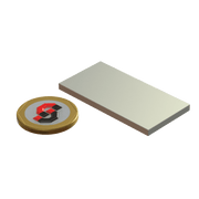 N52 Neodymium magnet block : 50mm L x 25mm W x 3mm T - Supreme Magnets