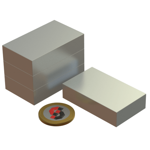 N52 Neodymium magnet block : 50mm L x 30mm W x 12mm T - The Quaint Magnet Shop