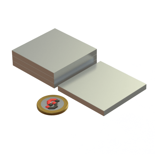 N52 Neodymium magnet block : 50mm L x 50mm W x 5mm T - Supreme Magnets