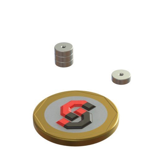 N52 Neodymium magnet countersunk ring : 6mm OD x 1.5mm large ID x 1mm small ID x 2mm H - The Quaint Magnet Shop