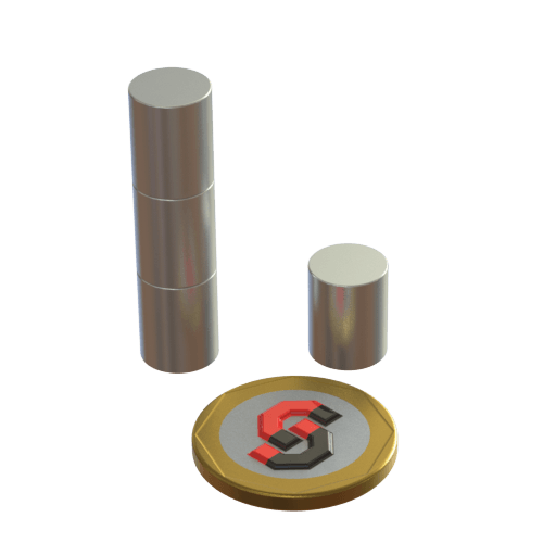 N52 Neodymium magnet cylinder : 10mm OD x 12.7mm T - Supreme Magnets