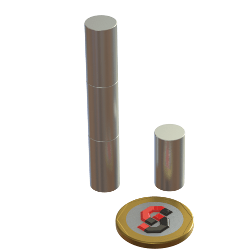 N52 Neodymium magnet cylinder : 10mm OD x 20mm T - Supreme Magnets