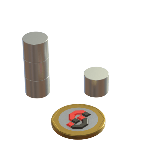 N52 Neodymium magnet cylinder : 12mm OD x 10mm T - The Quaint Magnet Shop