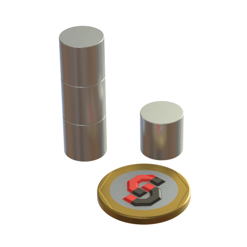 N52 Neodymium magnet cylinder : 12mm OD x 12mm T - Supreme Magnets