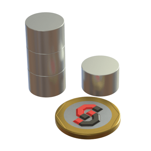 N52 Neodymium magnet cylinder : 15mm OD x 10mm T