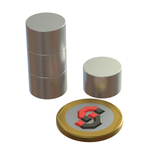 N52 Neodymium magnet cylinder : 15mm OD x 10mm T - Supreme Magnets