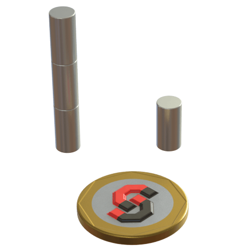 N52 Neodymium magnet cylinder : 6mm OD x 12mm T - Supreme Magnets