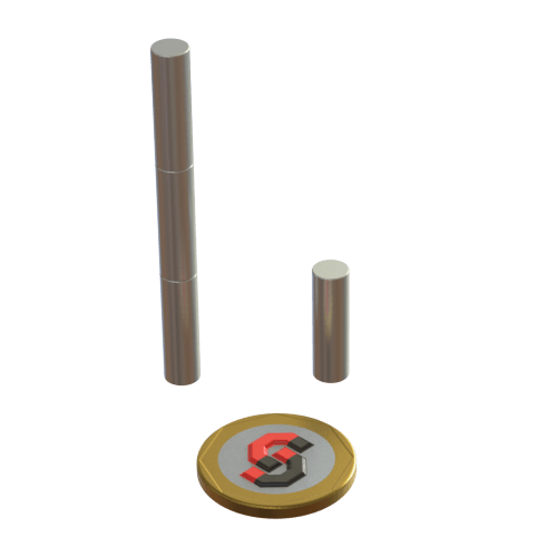 N52 Neodymium magnet cylinder : 6mm OD x 20mm T - Supreme Magnets