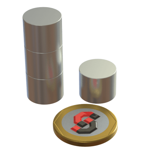 N52 Neodymium magnet disc : 15mm OD x 12mm T