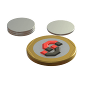N52 Neodymium magnet disc: 15mm OD x 1mm T