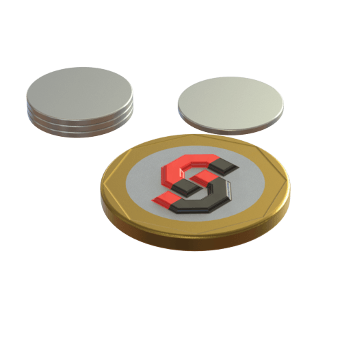 N52 Neodymium magnet disc: 15mm OD x 1mm T