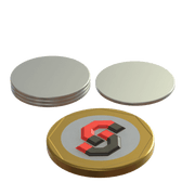 N52 Neodymium magnet disc: 20mm OD x 1mm T