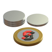 N52 Neodymium magnet disc: 20mm OD x 2mm T
