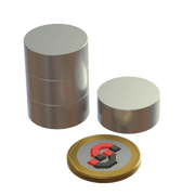 N52 Neodymium magnet disc : 22mm OD x 10mm T