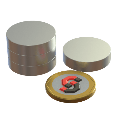 N52 Neodymium magnet disc : 25mm OD x 6mm T - Supreme Magnets