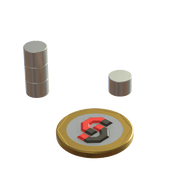 N52 Neodymium magnet disc : 8mm OD x 6mm T