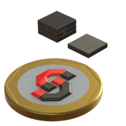 N52 Neodymium magnet epoxy coated block : 8mm L x 8mm W x1.5mm T - Supreme Magnets