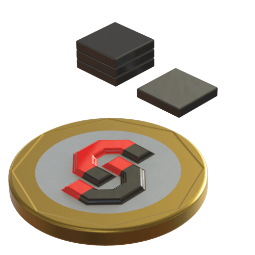 N52 Neodymium magnet epoxy coated block : 8mm L x 8mm W x1.5mm T - Supreme Magnets