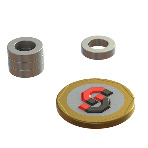 N52 Neodymium magnet ring : 12mm OD x 7mm ID x 3mm T - Supreme Magnets