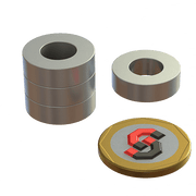 Strong Rare Earth N52 Neodymium Magnet Ring 20mm OD x 10mm ID x 6mm H - The Quaint Magnet Shop of Supreme Magnets