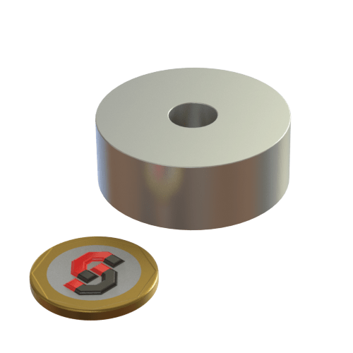 Strong Rate Earth N52 Neodymium Magnet Ring 40mm OD - 10mm ID x 15mm H- The Quaint Magnet Shop of Supreme Magnets